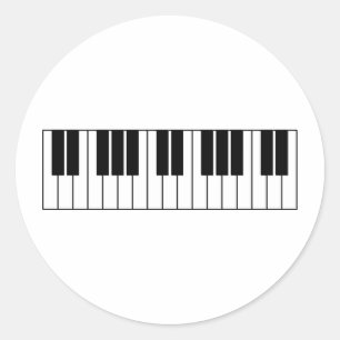 Piano Keys Classic Round Sticker