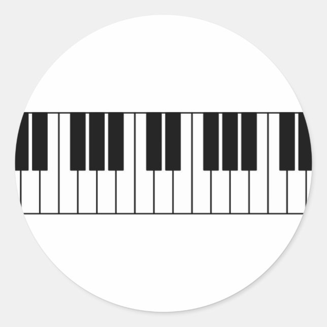 Piano Keys Classic Round Sticker (Front)