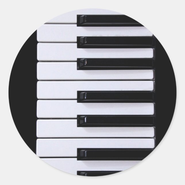 Piano Keys Classic Round Sticker (Front)