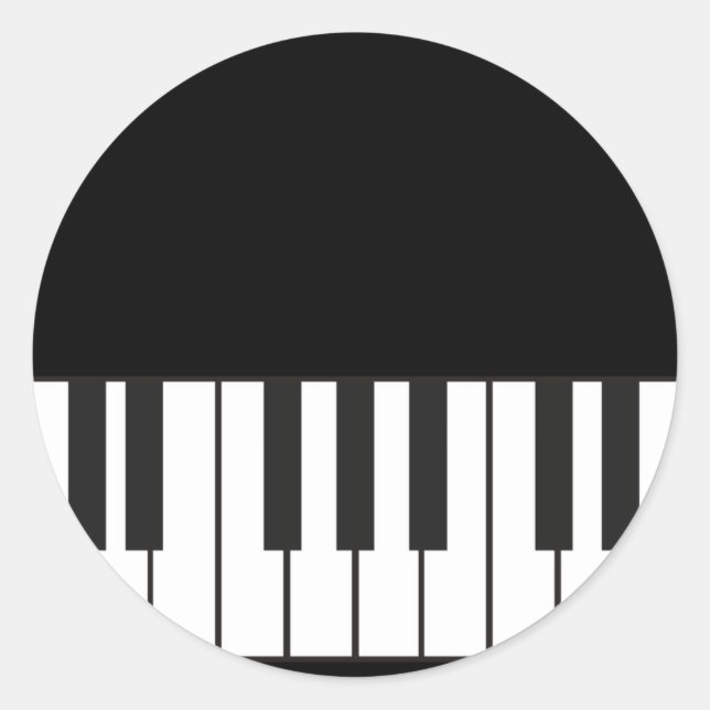 Piano Keys Classic Round Sticker (Front)
