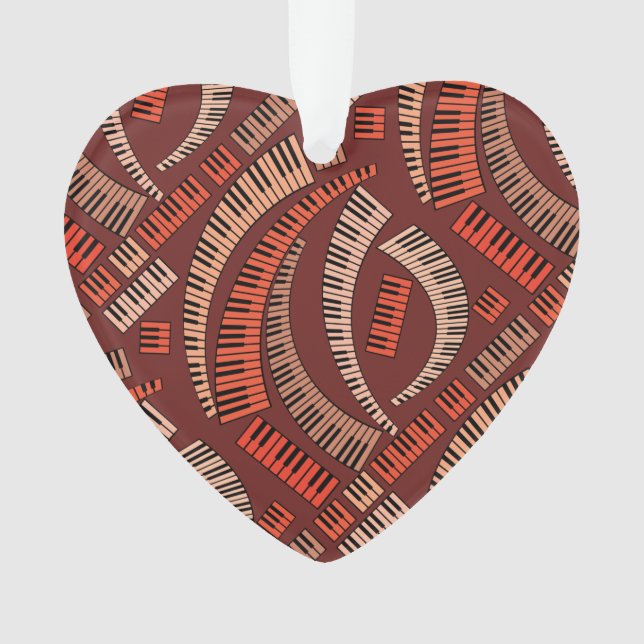 Piano Keys Curved Ceramic Ornament (Front)