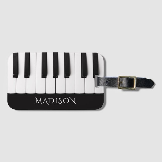 Piano Keys custom name Luggage Tag (Front Horizontal)