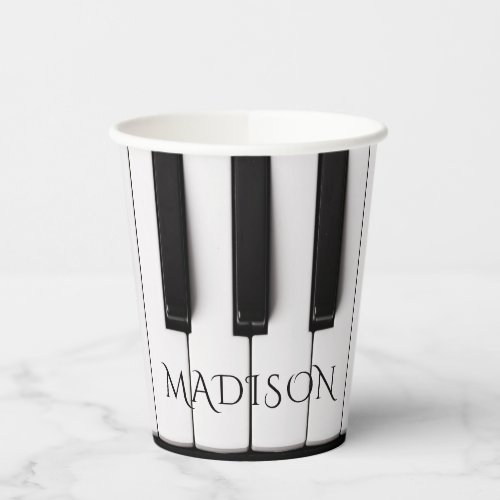 Piano Keys custom name Paper Cups