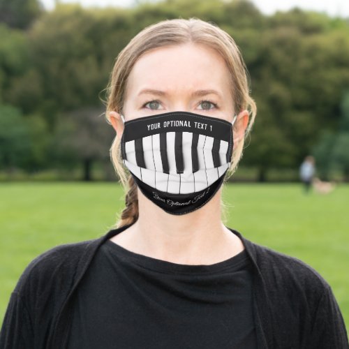 Piano Keys custom text face mask