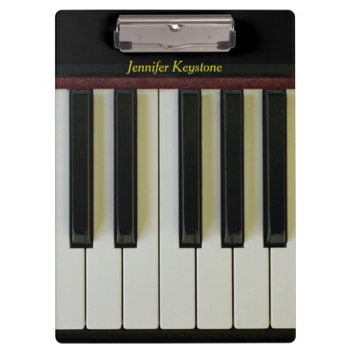 Piano Keys Customizable Name Clipboard