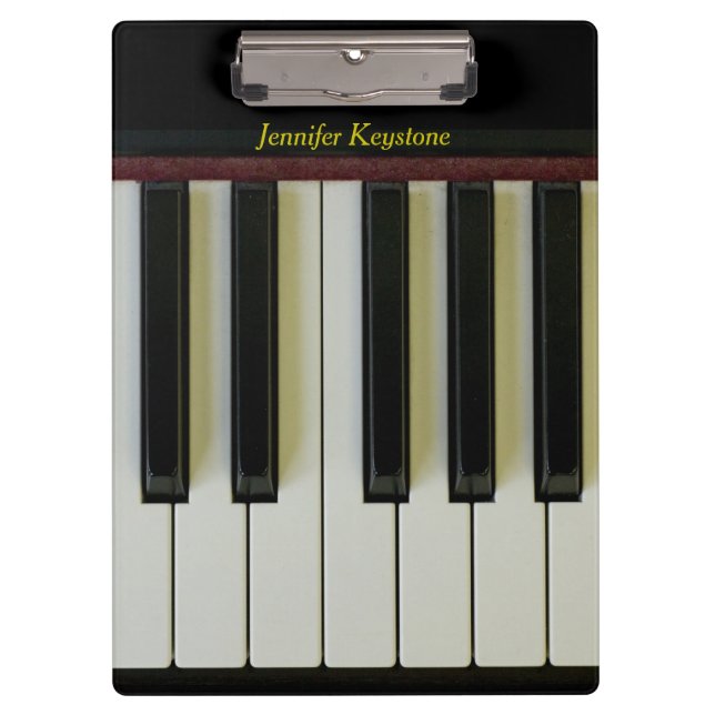 Piano Keys Customizable Name Clipboard (Front)