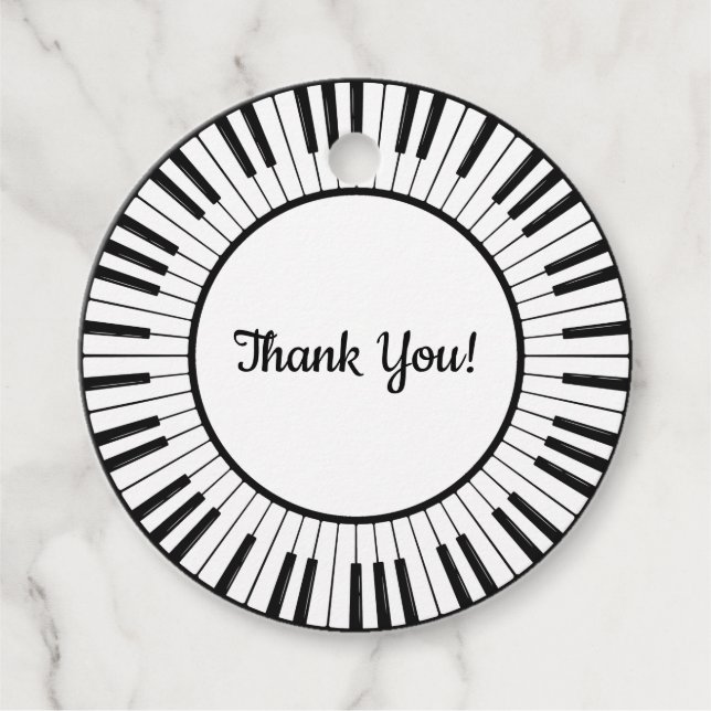 Piano Keys Design Favor Tag (Front)