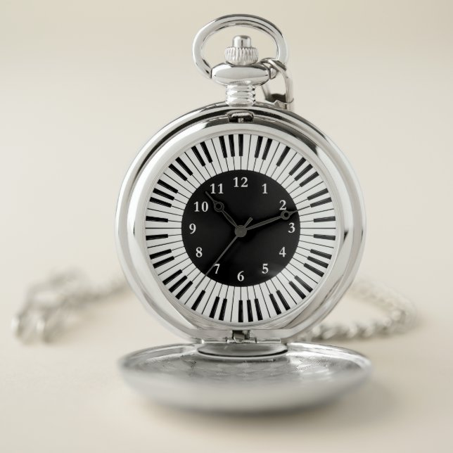 Piano Keys Design Pocket Watch (Inside)