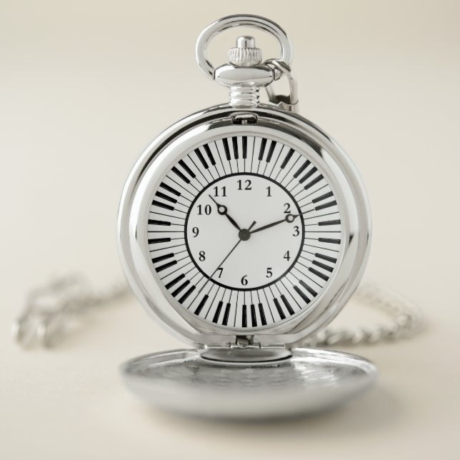 Piano Keys Design Pocket Watch (Inside)