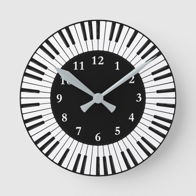 Piano Keys Design Round Clock (Front)