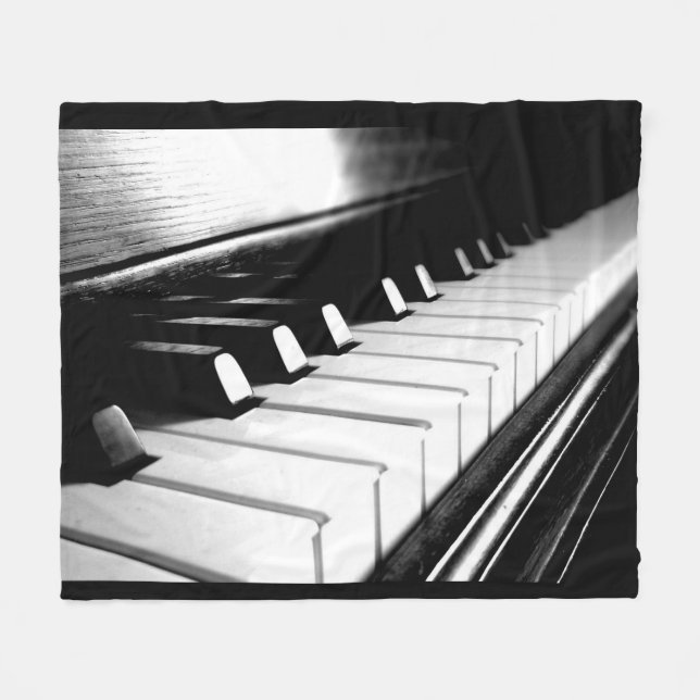 Piano Keys Fleece Blanket (Front (Horizontal))