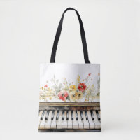 Piano Keys & Floral Bouquet