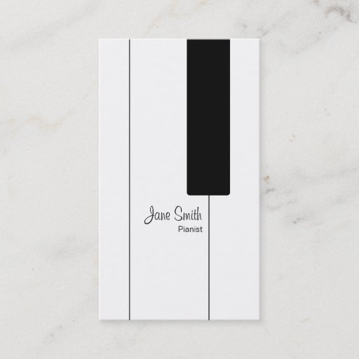 Customizable Piano Keys for Pianist Business Cards