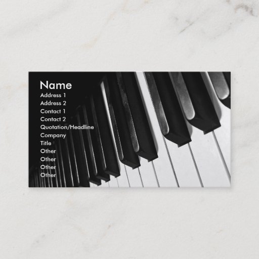 Customizable Piano Keys for the piano player Business Card