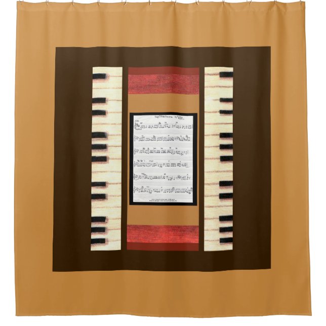 Piano Keys Frame Sheet Music shower curtain (Front)