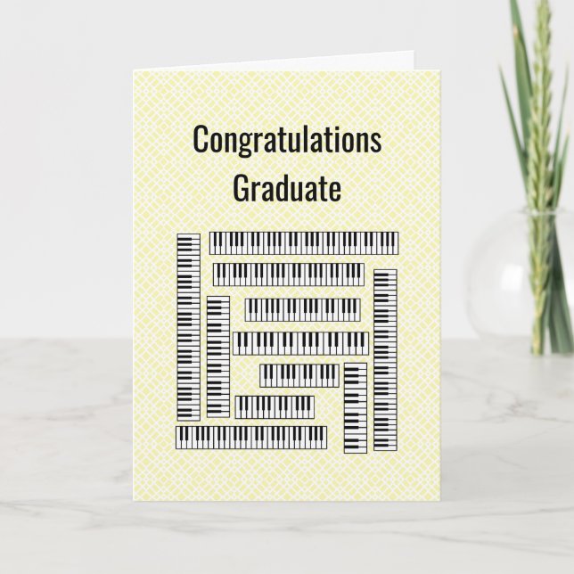 Piano Keys Graduation Card (Front)