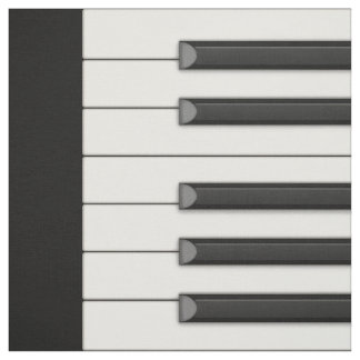 Piano Keys in Large Scale on Black Fabric