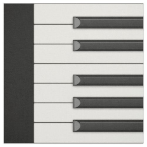 Piano Keys in Large Scale on Black Fabric
