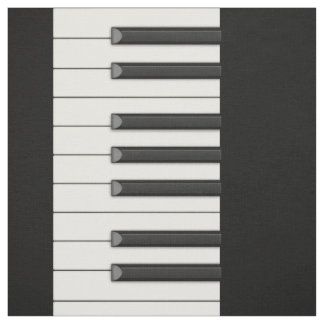 Piano Keys in Medium Scale on Black Fabric