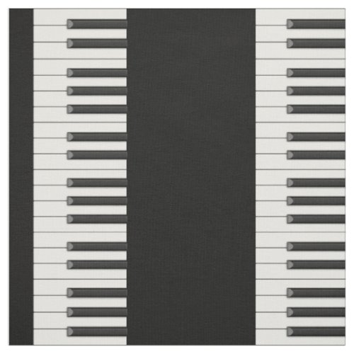 Piano Keys in Small Scale on Black Fabric