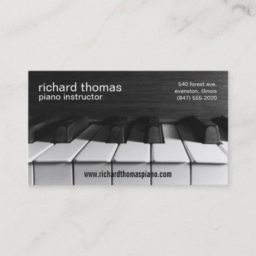 piano keys instructor business card