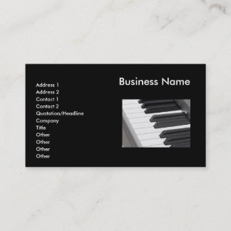 Piano Keys Keyboard Business Card