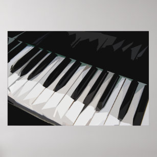 Piano Keys Keyboard Organ Music Geometric Art Poster