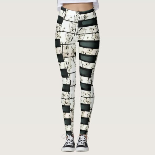 Piano keys  leggings