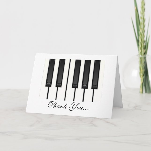 Piano Keys Letterpress Thank You Card (Front)