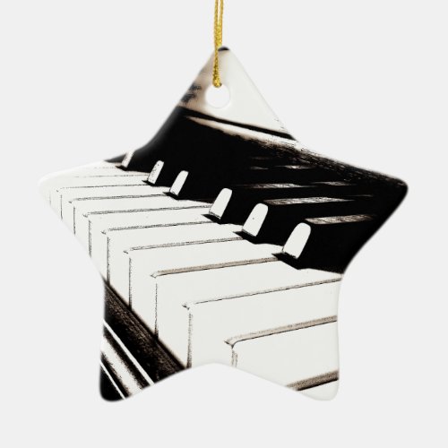 Piano Keys Macro Ceramic Ornament