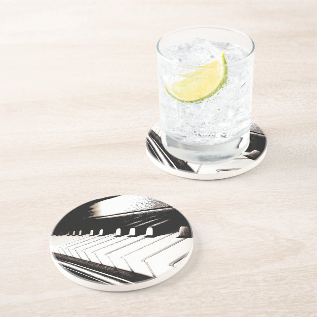 Piano Keys Macro Drink Coaster (Side)