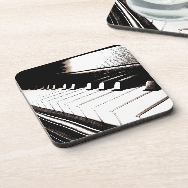 Piano Keys Macro Drink Coaster (Left Side)