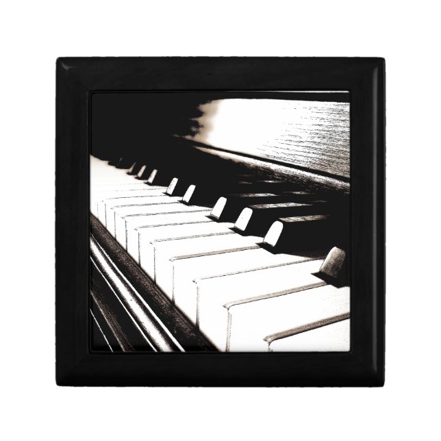 Piano Keys Macro Keepsake Box (Front)