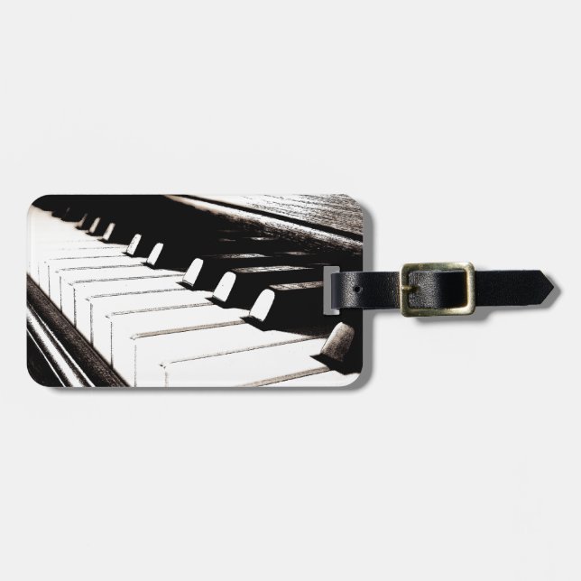 Piano Keys Macro Luggage Tag (Front Horizontal)