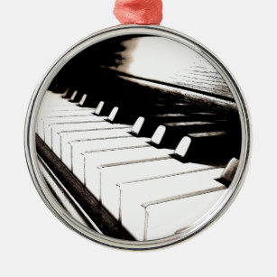 Piano Keys Macro Metal Ornament