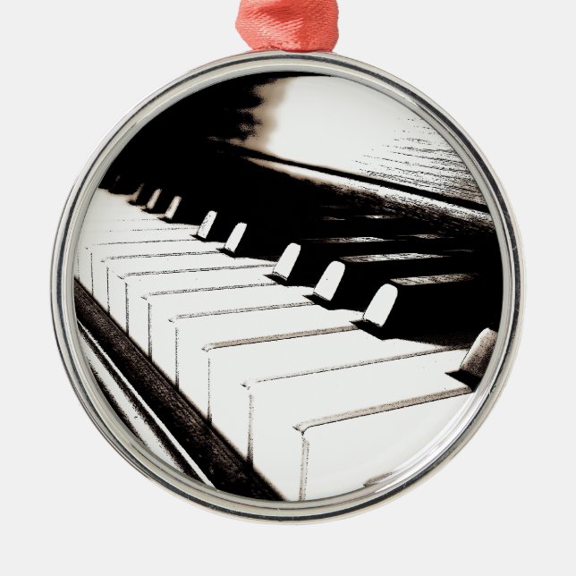 Piano Keys Macro Metal Ornament (Front)