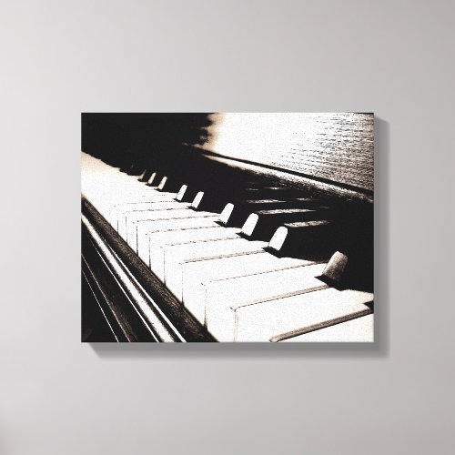 Piano Keys Macro Wrapped Canvas