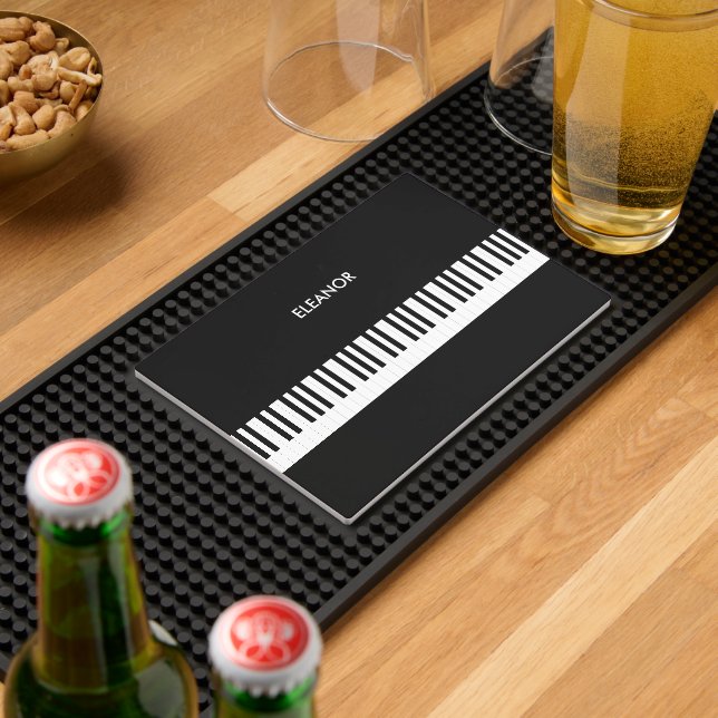 Piano Keys Music Black & White Musical Keyboard Bar Mat (Insitu (Bar 2))