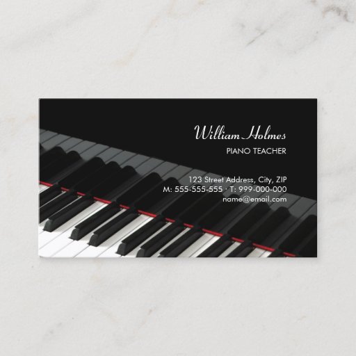 Customizable Piano Keys Music business card