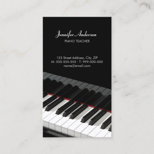 Customizable Piano Keys Music business card