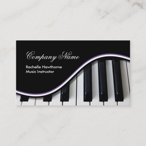 Customizable Piano Keys Music Business Cards ~ purple