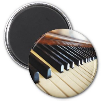 Piano Keys Music Gifts Round Fridge Magnet by azlaird at Zazzle