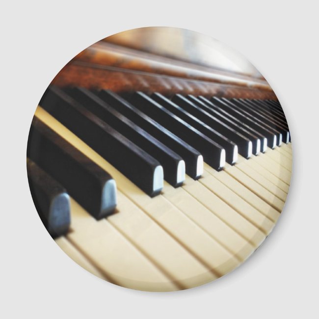 Piano Keys Music Gifts Round Fridge Magnet