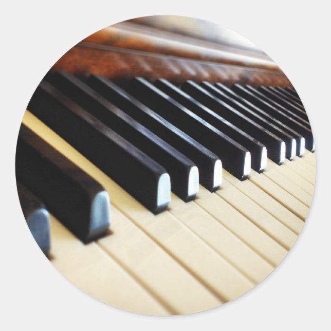 Piano Keys Music Gifts Round Sticker (Front)