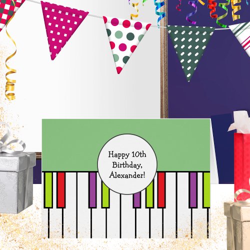 Piano Keys Music Keyboard Custom Birthday Card