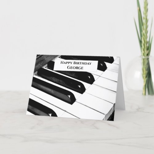 Piano Keys Music Keyboard Personalised Birthday Card