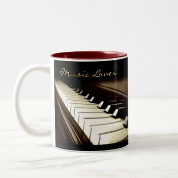Piano Keys Music Lover Drinking Mug by RavenSpiritPrints at Zazzle