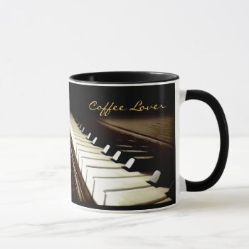 Piano Keys Music-lover Drinking Mug by RavenSpiritPrints at Zazzle