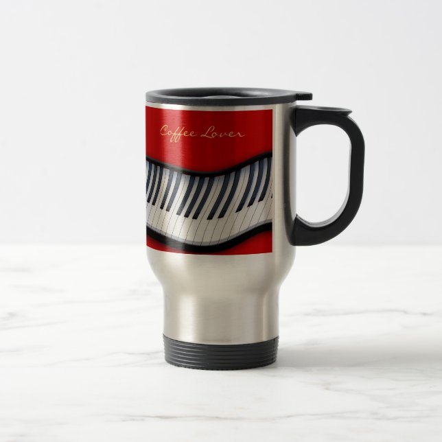PIANO KEYS Music Lover Gift Travel Mug (Right)
