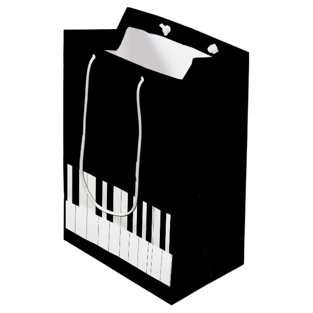 PIANO KEYS  MUSIC LOVER  MEDIUM GIFT BAG (Front Angled)